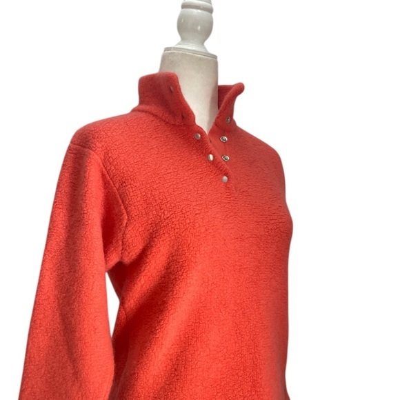 Johnstons Scotland Cashmere Pullover Sweater Jumper Quarter Snap Women’s Coral - Picture 8 of 9